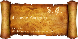 Wiesner Gergely névjegykártya